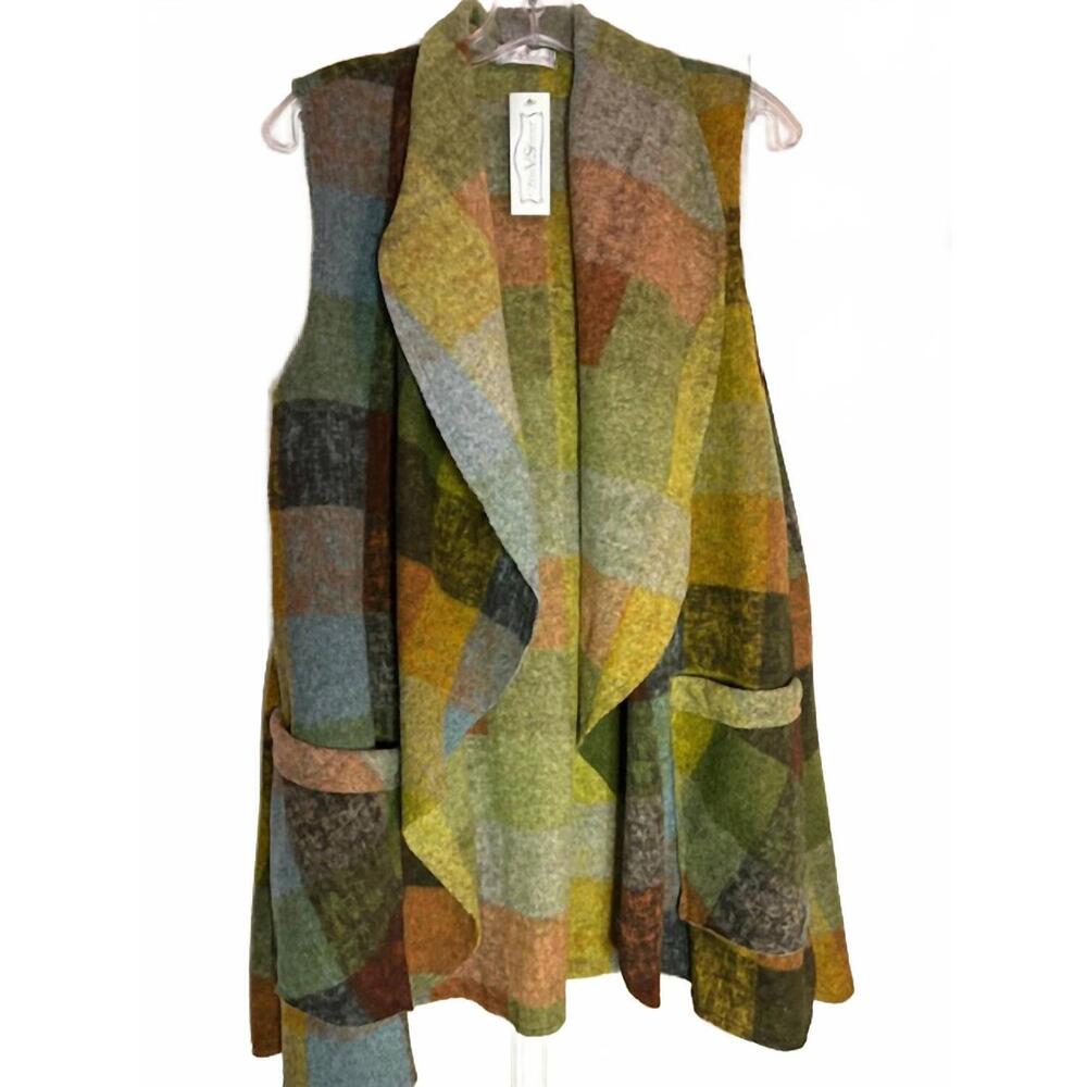 NEW VINE STREET women's plaid vest
